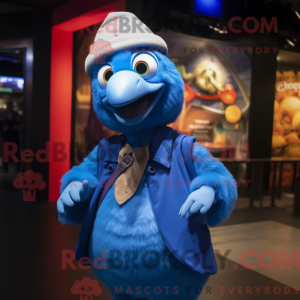 Blå Tyrkiet maskot kostume...
