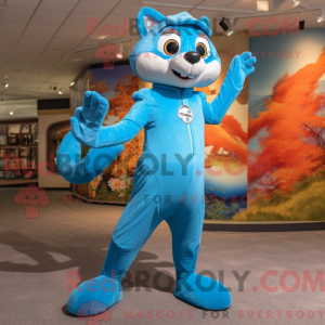 Blue Weasel maskot kostume...