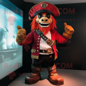 Röd pirat maskotdräkt...