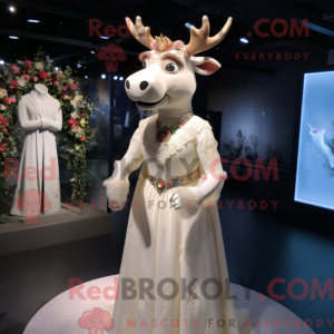 Cream Deer mascotte kostuum...
