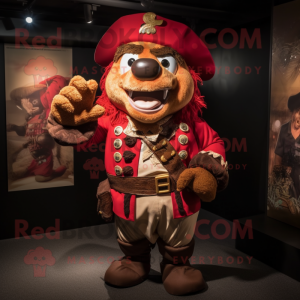 Rød Pirat maskot kostume...