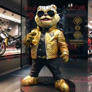 Gold Dim Sum maskot kostume...