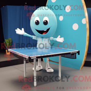 Cyan Ping Pong Bord maskot...