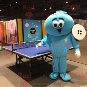 Cyan Ping Pong Bord maskot...