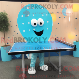Cyan Ping Pong Bord maskot...
