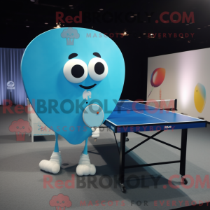 Cyan Ping Pong Table mascot...