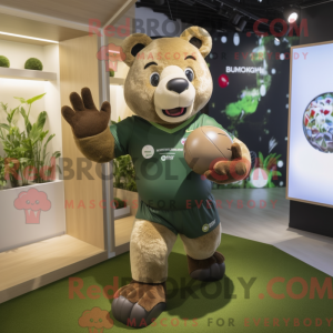 Olive Bear maskot kostume...