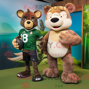 Olive Bear maskot kostume...
