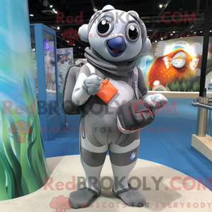 Gray Clown Fish mascot...