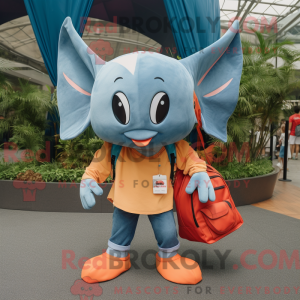 Orange Manta Ray maskot...