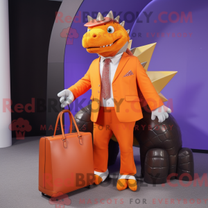 Orange Stegosaurus maskot...