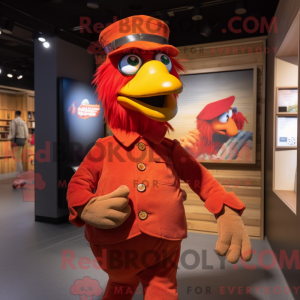 Rød kylling maskot kostume...