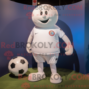 Wit voetbal mascottekostuum...