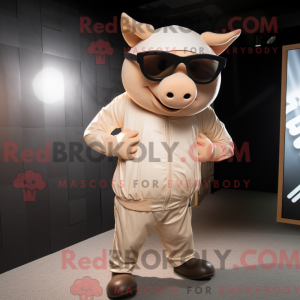 Tan Sow maskotdraktfigur...