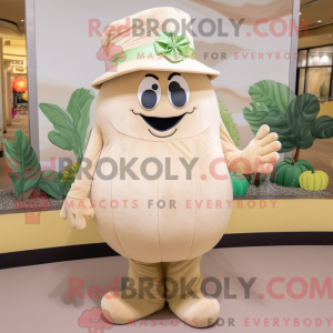 Beige melon maskot kostume...