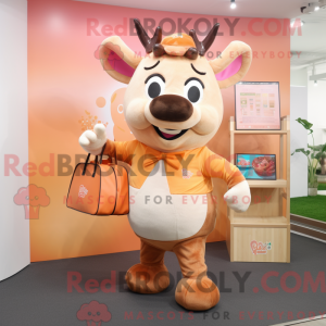 Peach Bull maskot kostume...