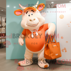 Peach Bull Maskottchen...