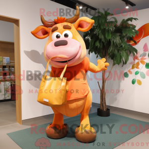 Peach Bull-maskotdraktfigur...