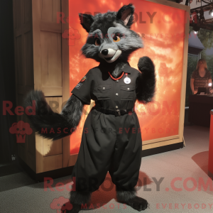 Black Fox-maskotdraktfigur...