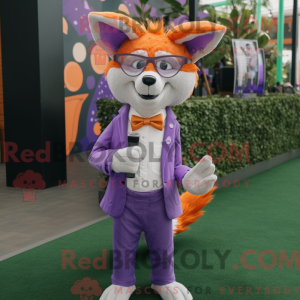 Purple Fox mascottekostuum...