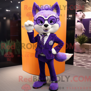 Purple Fox mascottekostuum...