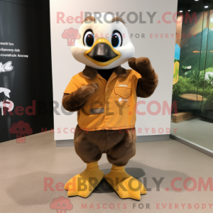 Brun Gosling maskot kostume...
