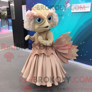 Beige Betta Fish maskot...