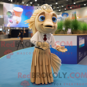 Beige Betta Fish mascot...