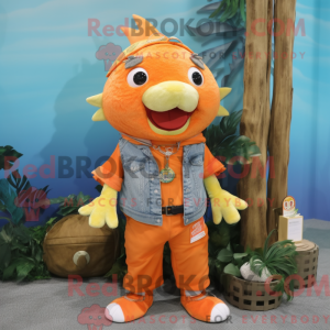 Oransje tunfisk maskot...