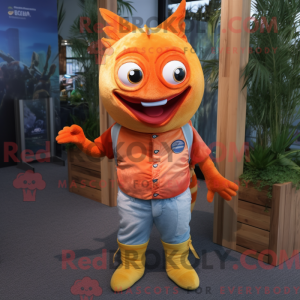 Orange tun maskot kostume...