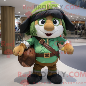 Olive Pirate maskot kostyme...