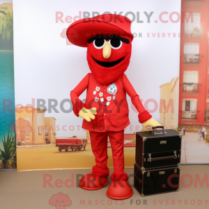 Red Paella mascot costume...