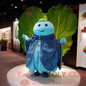 Blue Cabbage Leaf maskot...
