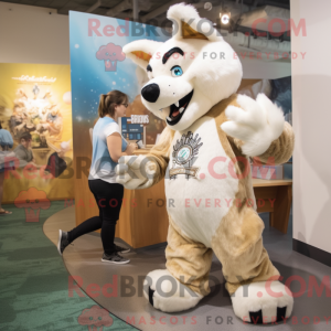 Cream Wolf-mascottekostuum...