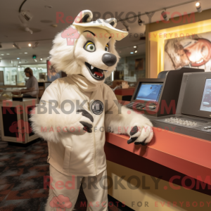 Cream Wolf maskot kostume...