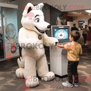 Cream Wolf maskot kostume...