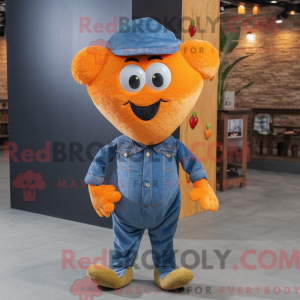 Oranje hart mascottekostuum...