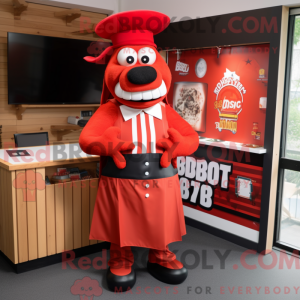 Red Bbq Ribs maskot kostume...