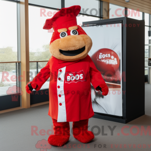 Red Bbq Ribs mascot costume...