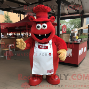 Red Bbq Ribs mascot costume...