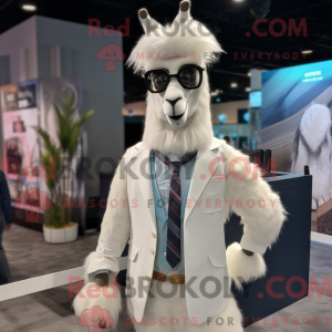 White Llama mascot costume...