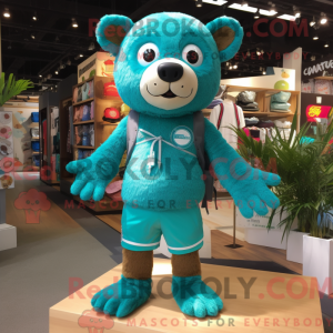 Turquoise Bear mascot...