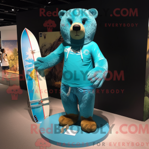 Turquoise Bear mascot...