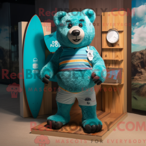 Turquoise Bear mascot...