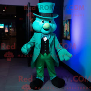 Cyan Leprechaun maskot...