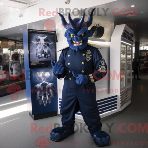 Navy Demon-mascottekostuum...