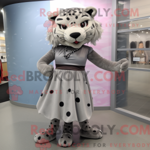 Grå Jaguar maskot kostume...