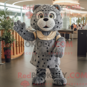 Grå Jaguar-maskotdraktfigur...
