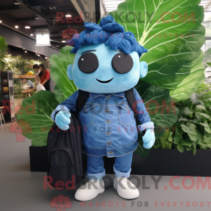Blue Cabbage Leaf maskot...