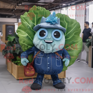Blue Cabbage Leaf maskot...